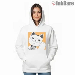 Turbo Granny Smug Lucky Cat Dandadan Shirt on white hoodie for women graphic tee