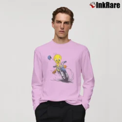 Men’s Tweety Bird Looney Tunes Classic Long-Sleeve Shirt in light pink | Sleek, Lightweight, Year-Round Wear
