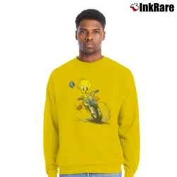 Men’s Tweety Bird Looney Tunes Classic Crewneck Sweatshirt in yellow | Cozy Fabric, Clean Style