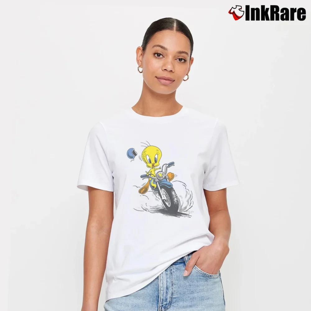 Women’s Tweety Bird Looney Tunes Classic Signature T-Shirt in white | Soft, Flattering Fit