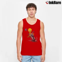 Men’s Tweety Bird Looney Tunes Classic Tank Top in red | Breathable, Active-Friendly Design