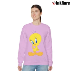Women’s Tweety Bird Retro Long Sleeve Looney Tunes Relaxed Sweatshirt in light pink | Soft, Laid-Back Vibe