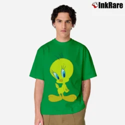 Men’s Tweety Bird Retro Long Sleeve Looney Tunes Classic T-Shirt in irish green | Soft, Breathable Everyday Wear