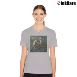 Women’s Twilight Force Dawn Of The Dragonstar Metal V-Neck Tee in sport grey | Chic Neckline, Soft Texture