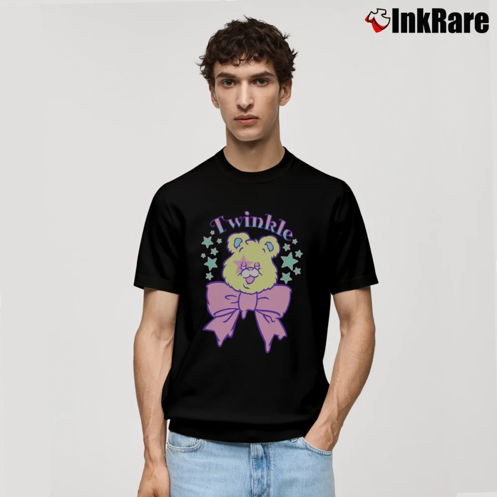 Men’s Twinkle Ribbon Bear Pastel Graphic Classic T-Shirt in black | Soft, Breathable Everyday Wear
