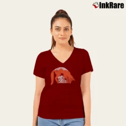 Women’s Tyler Childers Country Music V-Neck Tee in maroon | Chic Neckline, Soft Texture