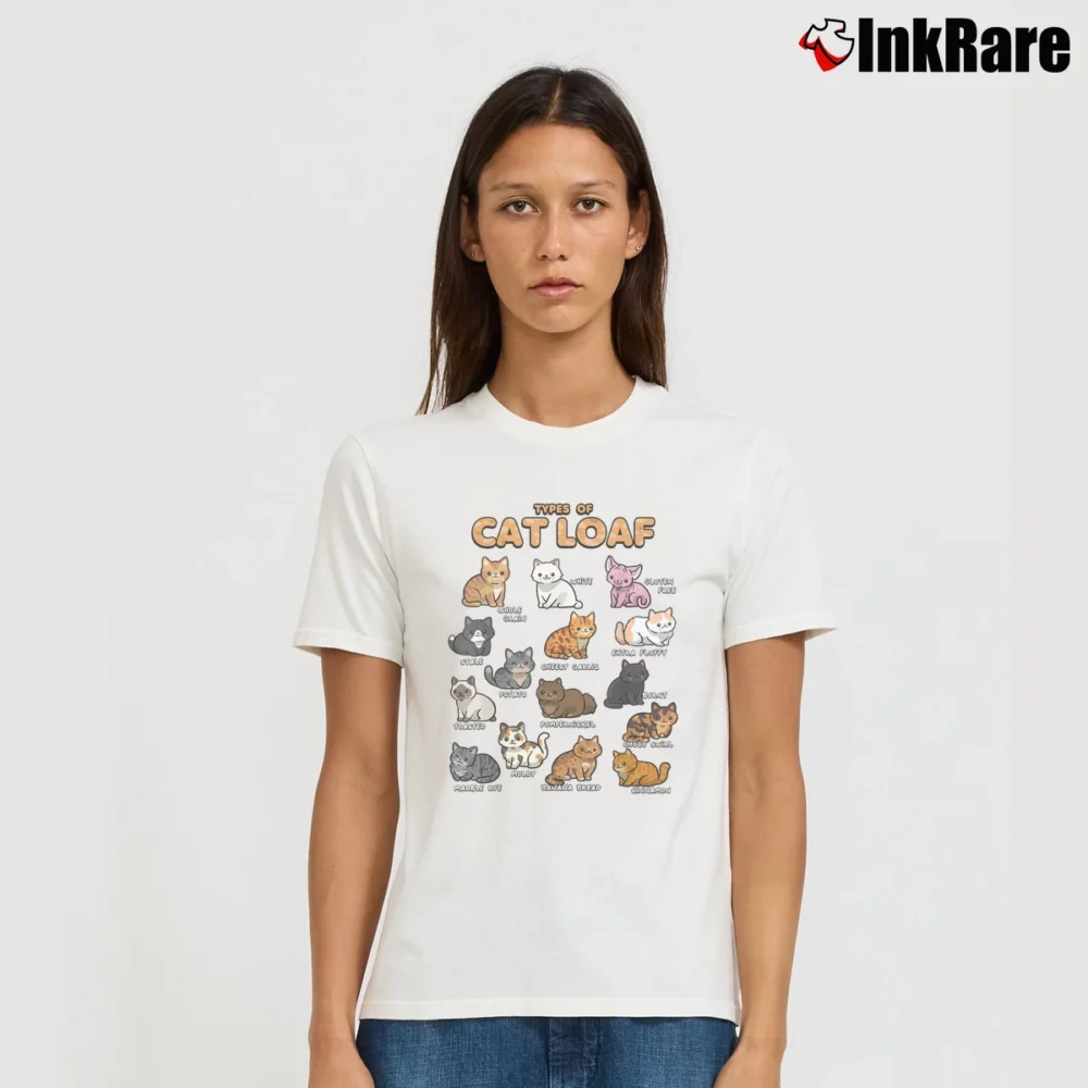Women’s Types Of Cat Loaf T-Shirt in white | Soft, Flattering Fit
