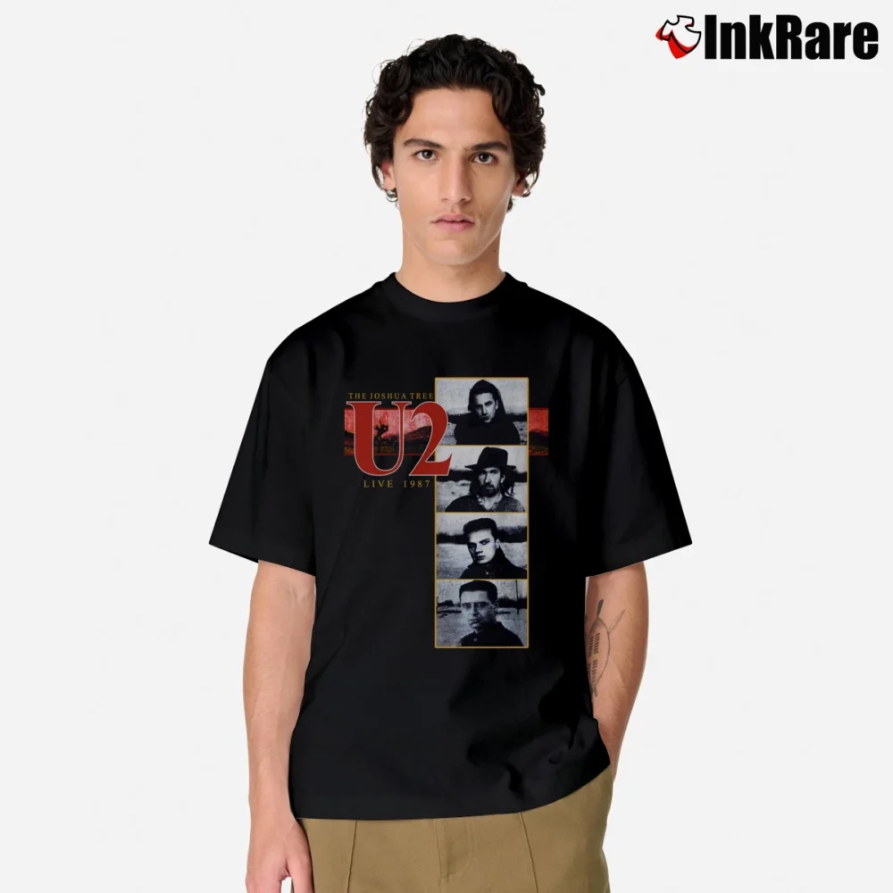 Men’s U2 Joshua Tree 1987 Concert America Tour Classic T-Shirt in black | Soft, Breathable Everyday Wear