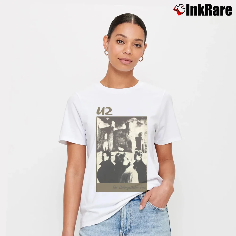 Women’s U2 The Unforgettable Fire 1985 Concert Signature T-Shirt in white | Soft, Flattering Fit