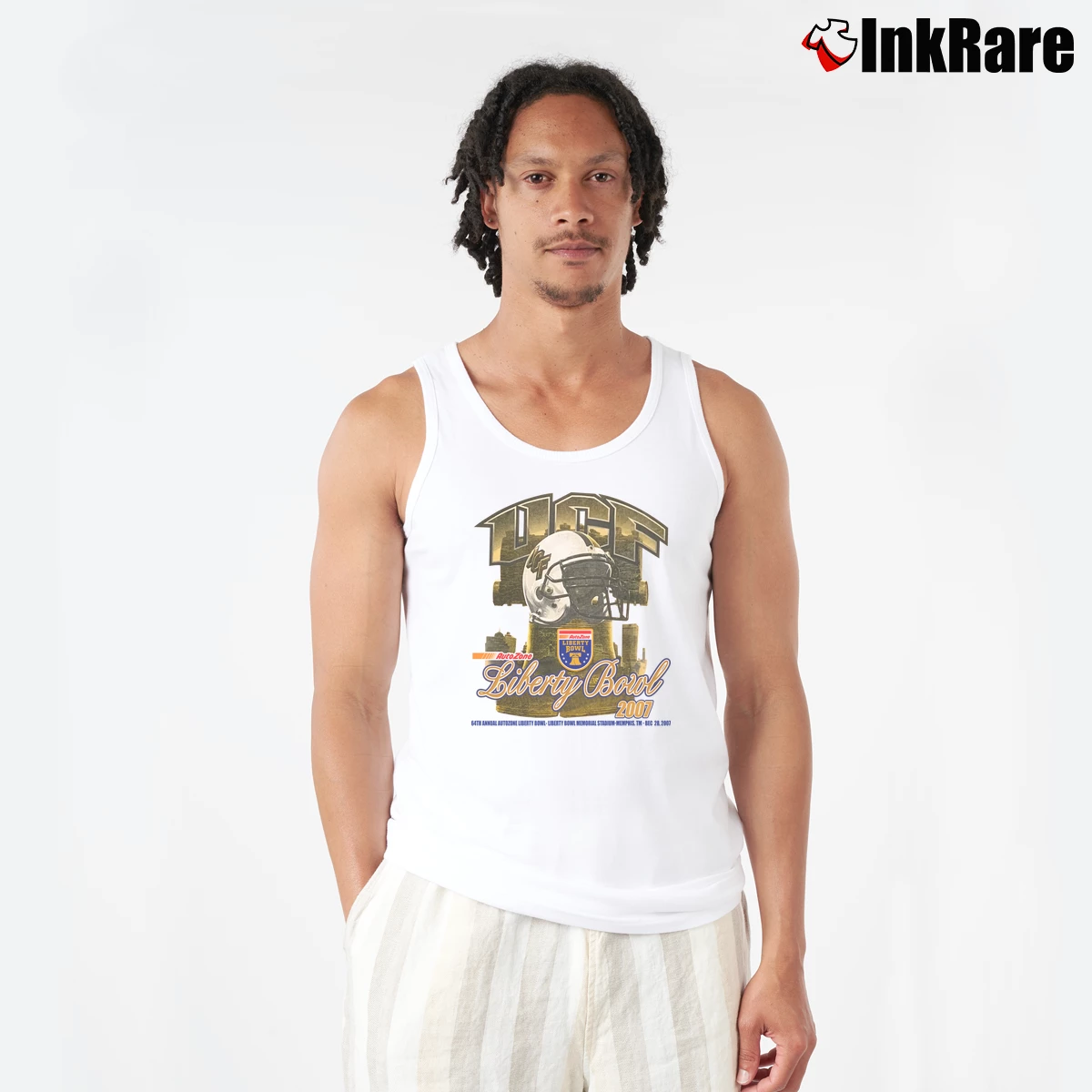 Men’s Ucf Golden Knights 2007 Liberty Bowl Tank Top in white | Breathable, Active-Friendly Design