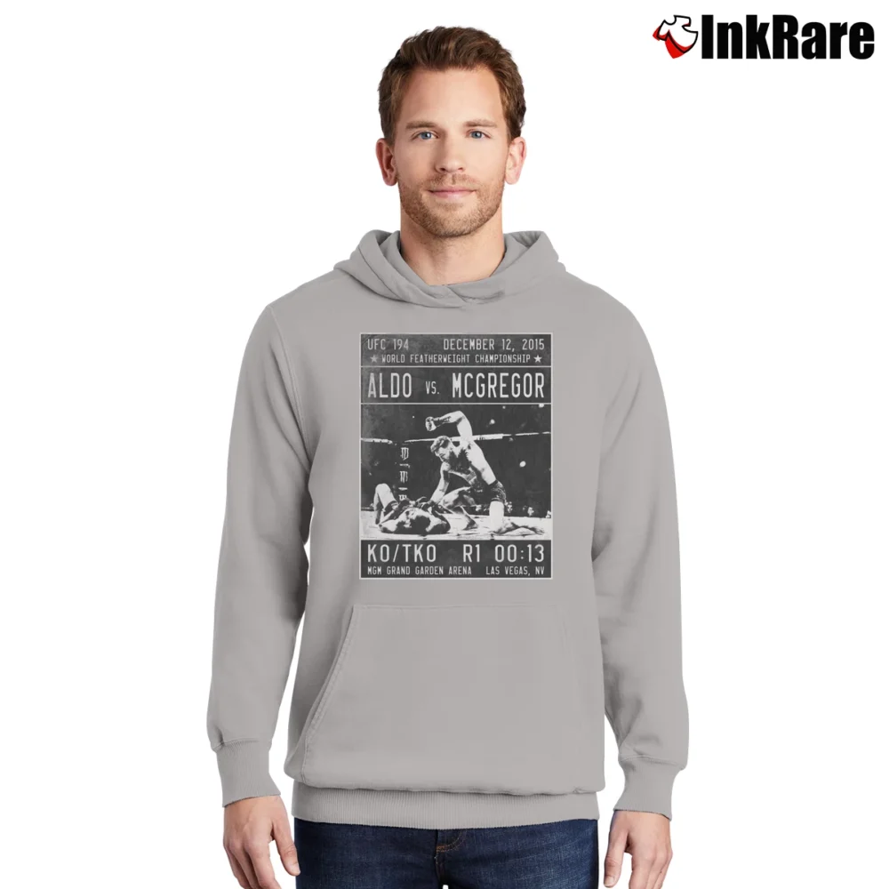 Men’s UFC 194 Aldo Vs McGregor Pullover Hoodie in sport grey | Cozy, Durable, Modern Fit