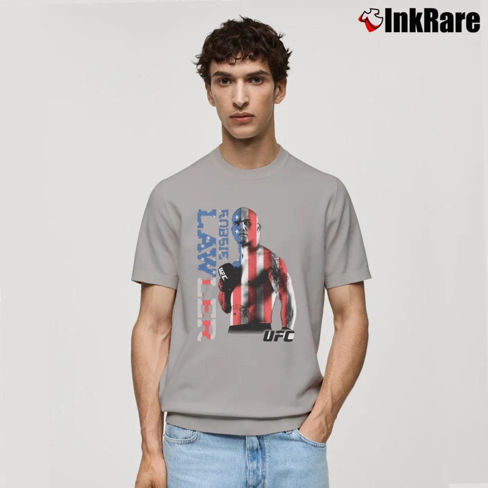 Men’s UFC Robbie Lawler American Flag Classic T-Shirt in sport grey | Soft, Breathable Everyday Wear