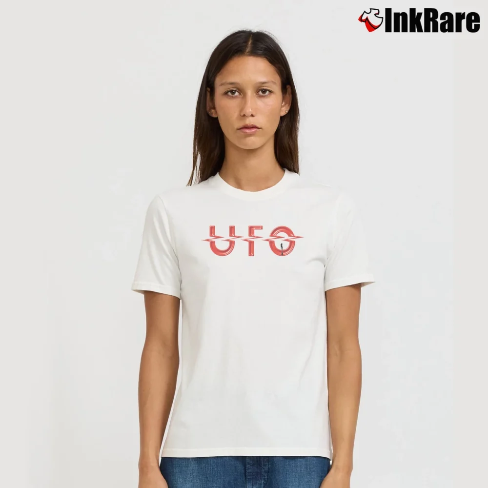 Women’s Ufo Band Logo Signature T-Shirt in white | Soft, Flattering Fit