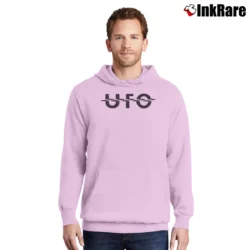 Men’s Ufo Rock Music Metal Band Logo Pullover Hoodie in light pink | Cozy, Durable, Modern Fit