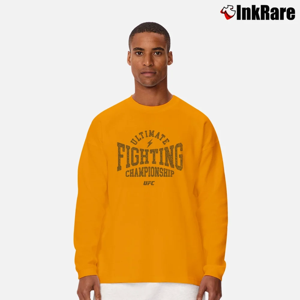 Men’s Ultimate Fighting Championship UFC Vintage Text Long-Sleeve Shirt in orange | Sleek, Lightweight, Year-Round Wear