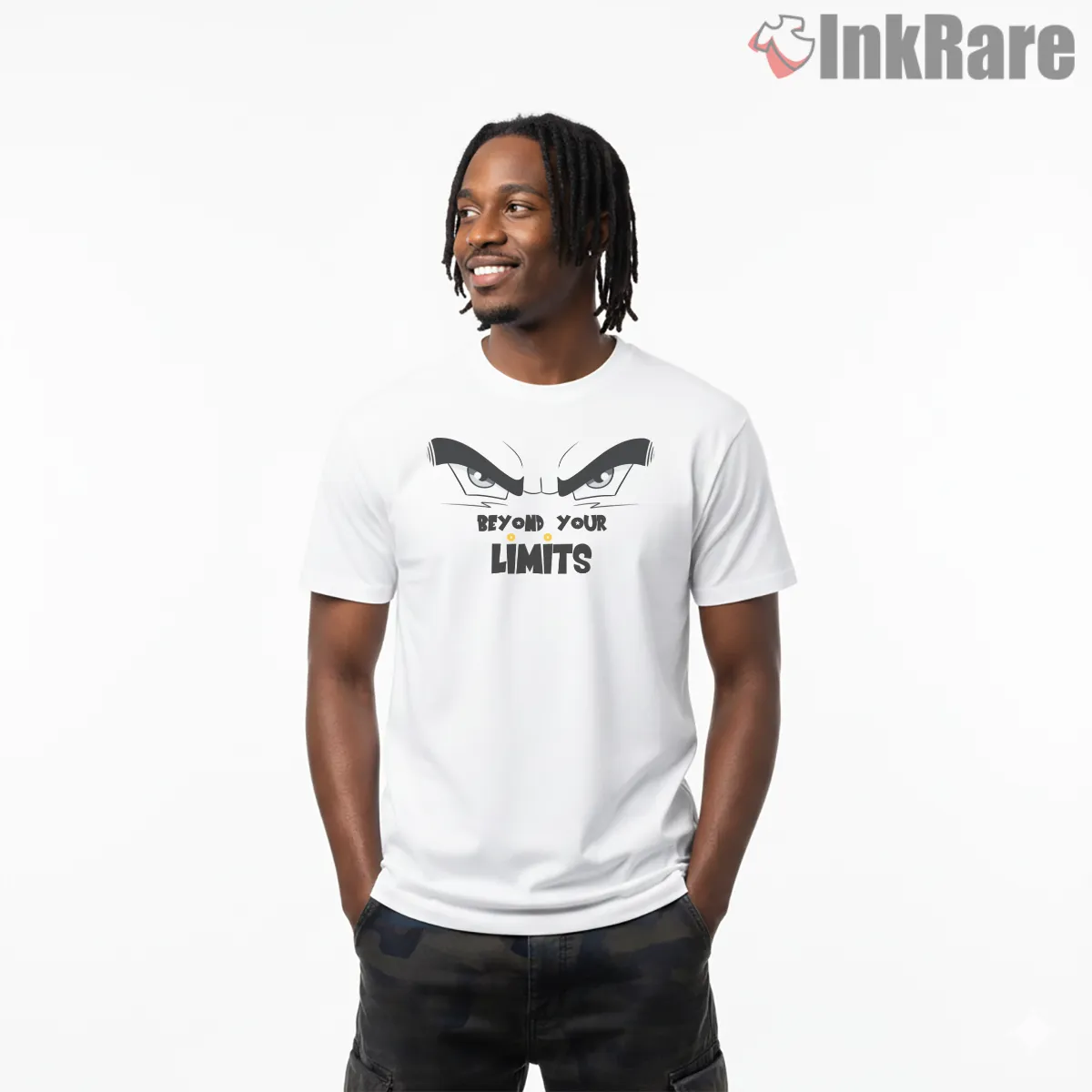 Ultra Instinct Goku Determined Eyes Graphic Short Sleeve White Ultra Instinct Goku Determined Eyes Graphic Shirt on white short sleeve shirt for men graphic tee
