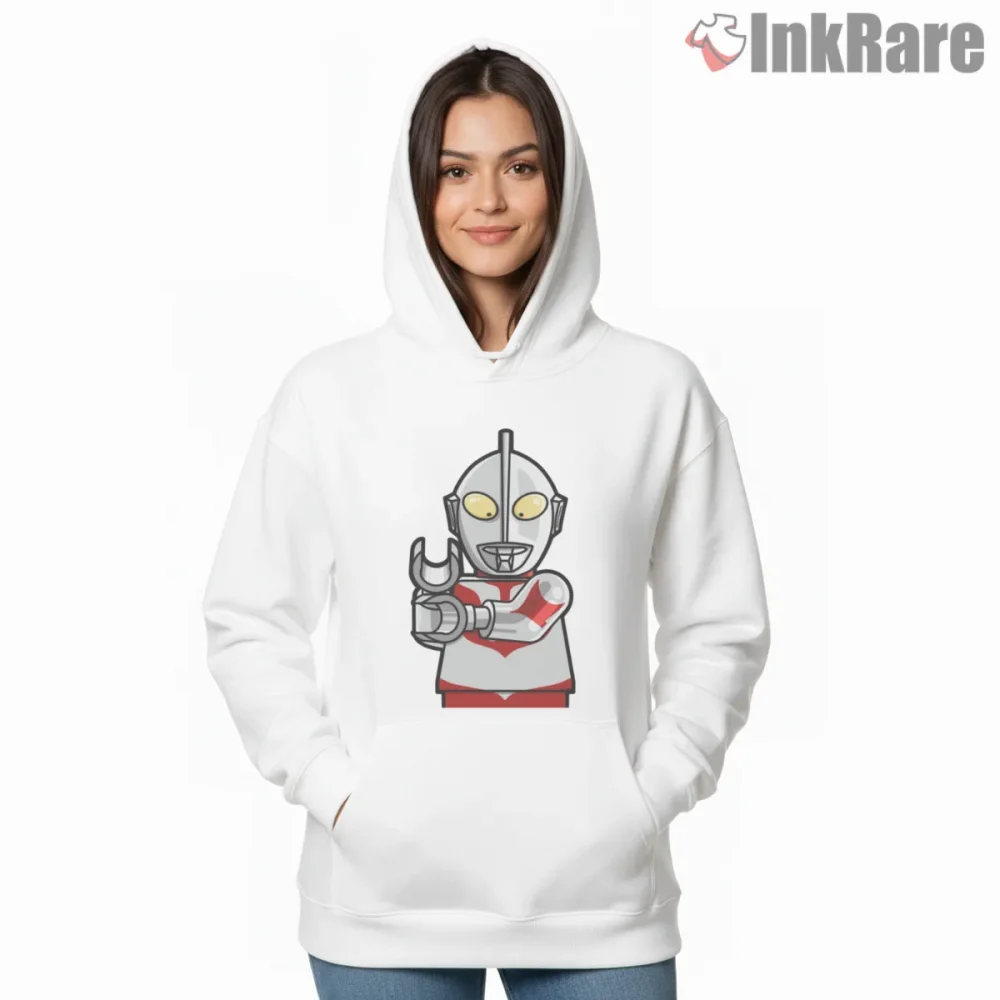 Ultraman 1966 Block Toy Builder Style Shirt on white hoodie for women graphic tee