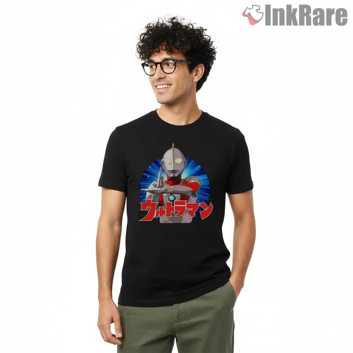 Ultraman Classic Beam Attack Portrait Short Sleeve Black Ultraman Classic Beam Attack Portrait Shirt on black short sleeve shirt for men graphic tee