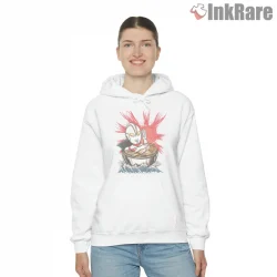 Ultraman Giant Ramen Bowl Hero Shirt on white hoodie for women graphic tee