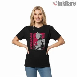 Ultraman Japanese Manga Style Hero Portrait Shirt on black short sleeve shirt for women graphic tee