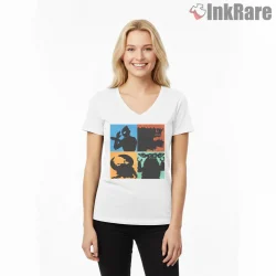 Ultraman Kaiju Minimalist Monster Icons Shirt on white v-neck shirt for women graphic tee