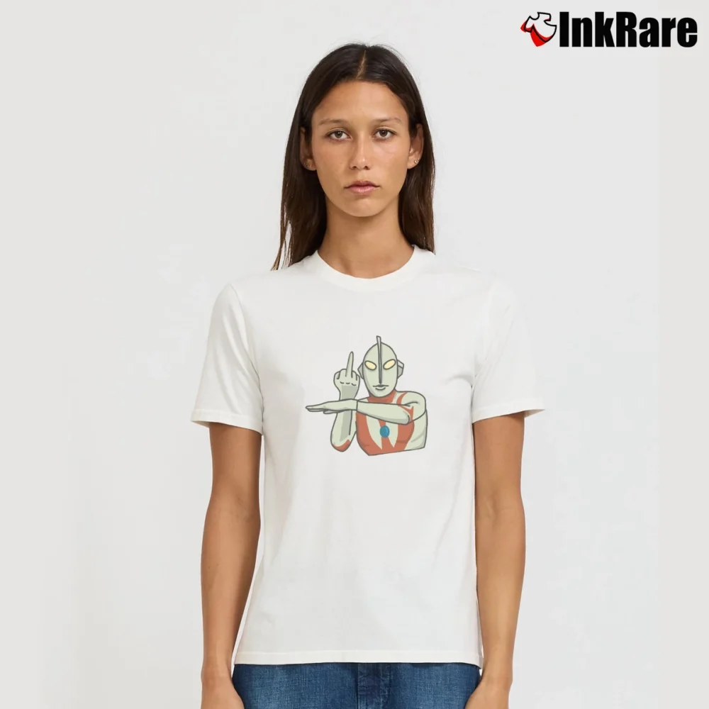 Women’s Ultraman Middle Finger T-Shirt in white | Soft, Flattering Fit