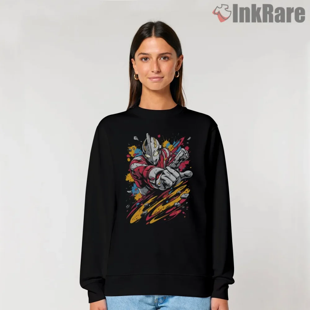 Ultraman Neon Comic Action Splash Shirt on graphic shirt for women graphic tee