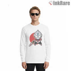 Ultraman Orb Origin Chibi Guardian Sword Shirt on white long sleeve shirt for men graphic tee