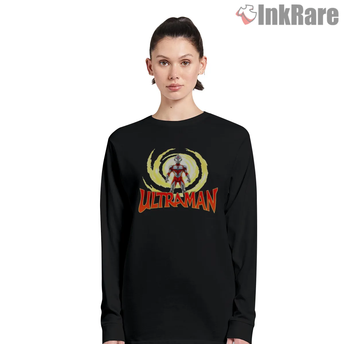 Ultraman Rising Aura Classic Hero Shirt on black long sleeve shirt for women graphic tee
