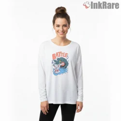 Ultraman Versus Godzilla Kaiju Clash Shirt on white long sleeve shirt for women graphic tee