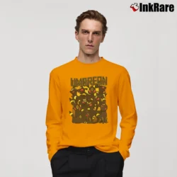 Men’s Umbreon Pokemon Retro Custom Graphic Long-Sleeve Shirt in orange | Sleek, Lightweight, Year-Round Wear
