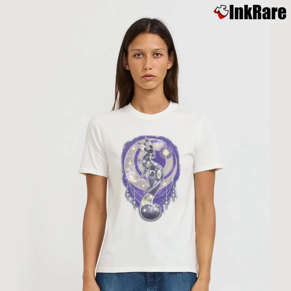 Women’s Umbreon Starry Black Moon Print Signature T-Shirt in white | Soft, Flattering Fit