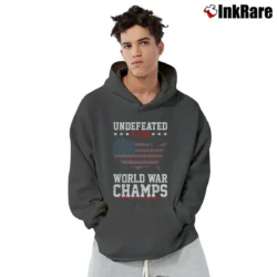 Men’s Undefeated 2 Time World War Champs Pullover Hoodie in charcoal | Cozy, Durable, Modern Fit