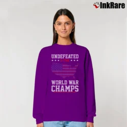Women’s Undefeated 2 Time World War Champs Relaxed Sweatshirt in purple | Soft, Laid-Back Vibe