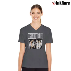 Women’s Underoath Band Members V-Neck Tee in charcoal | Chic Neckline, Soft Texture