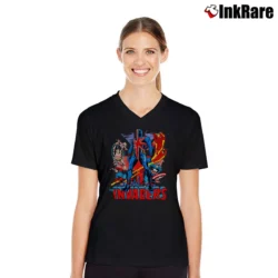 Women’s Union Jack The Invaders 1970s Marvel Comics V-Neck Tee in black | Chic Neckline, Soft Texture
