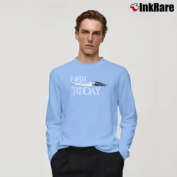 Men’s Unisex Game Of Thrones Not Today Catspaw Long-Sleeve Shirt in light blue | Sleek, Lightweight, Year-Round Wear