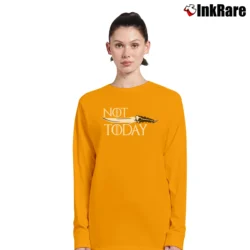 Women’s Unisex Game Of Thrones Not Today Catspaw Long-Sleeve Top in orange | Sleek, Versatile, All-Season