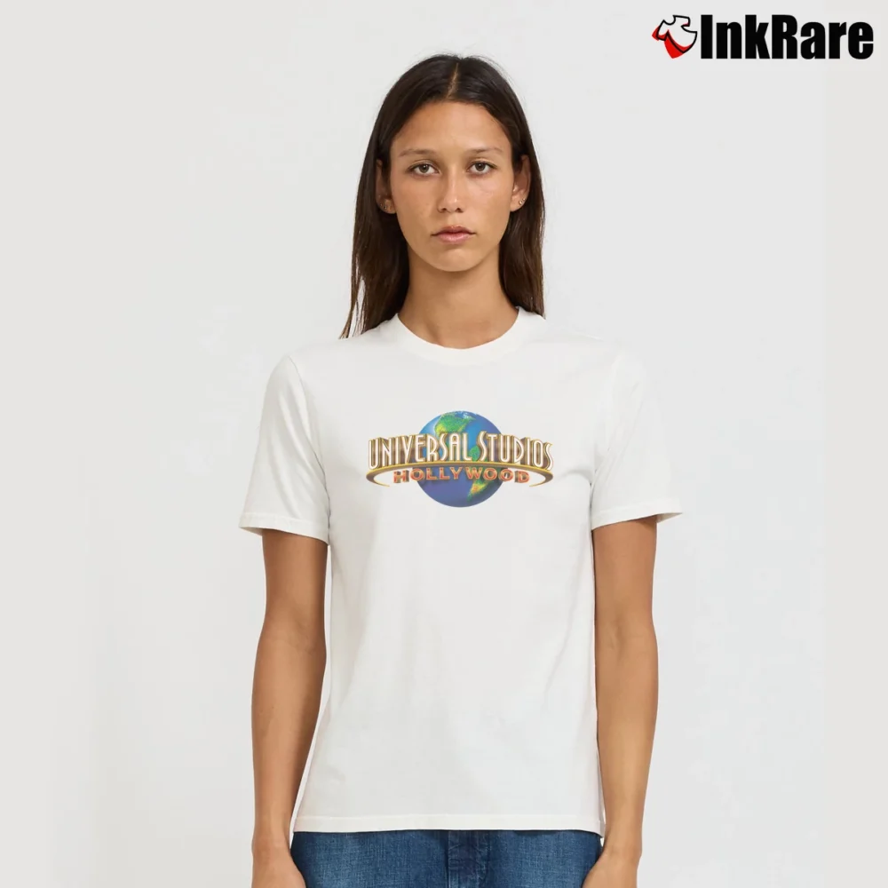 Women’s Universal Studios Hollywood Swag Movies Signature T-Shirt in white | Soft, Flattering Fit