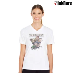 Women’s Universal Studios Popeye And Betty Boop Cartoon V-Neck Tee in white | Chic Neckline, Soft Texture