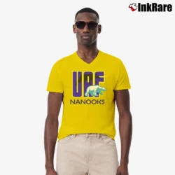 Men’s University Of Alaska Nanooks Uaf V-Neck Tee in yellow | Sharp, Breathable, Everyday Staple