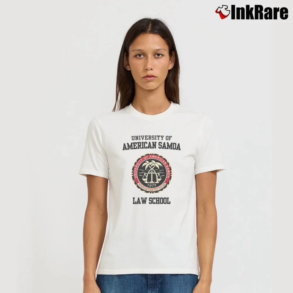 Women’s University Of American Samoa Law School Signature T-Shirt in white | Soft, Flattering Fit
