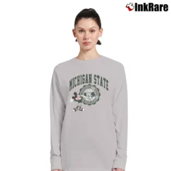 Women’s University Of Michigan Spartans Mickey Mouse Long-Sleeve Top in sport grey | Sleek, Versatile, All-Season
