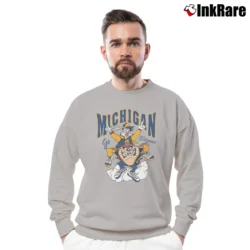 Men’s University Of Michigan Wolverines Looney Tunes Crewneck Sweatshirt in sport grey | Cozy Fabric, Clean Style