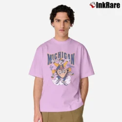 Men’s University Of Michigan Wolverines Looney Tunes Classic T-Shirt in light pink | Soft, Breathable Everyday Wear