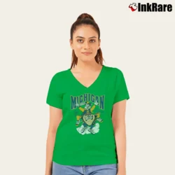 Women’s University Of Michigan Wolverines Looney Tunes V-Neck Tee in irish green | Chic Neckline, Soft Texture
