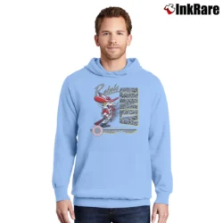 Men’s UNLV Runnin Rebels Hey Reb Mascot 90s March Madness Pullover Hoodie in light blue | Cozy, Durable, Modern Fit