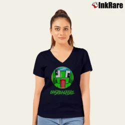Women’s Unspeakable Teen Boys Funny Gaming V-Neck Tee in navy | Chic Neckline, Soft Texture