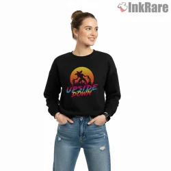 Upside Down Sunset Demogorgon Silhouette Shirt on graphic shirt for women graphic tee