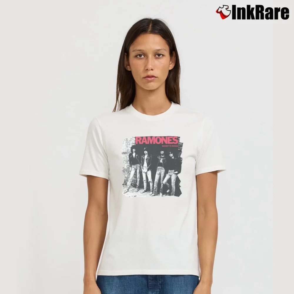 Women’s Urahara Ramones Rocket To Russia Signature T-Shirt in white | Soft, Flattering Fit